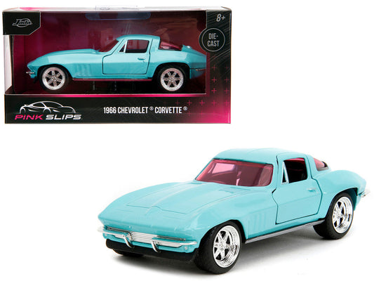 1966 Chevrolet Corvette Light Blue with Pink Tinted Windows "Pink Slips" Series 1/32 Diecast Model Car by Jada LuxuryLifeWay Online Store