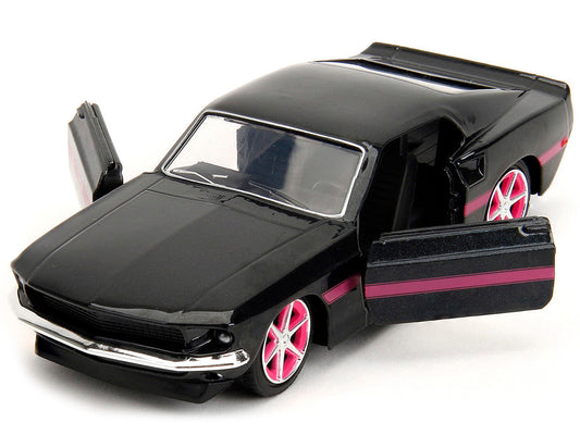 1969 Ford Mustang Black Metallic with Pink Stripes and Wheels "Pink Slips" Series 1/32 Diecast Model Car by Jada LuxuryLifeWay Online Store