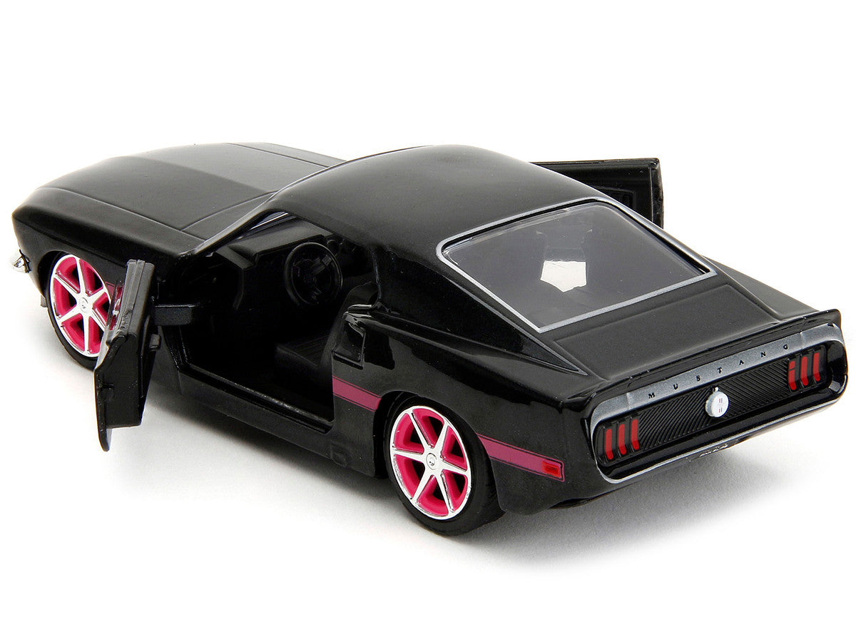 1969 Ford Mustang Black Metallic with Pink Stripes and Wheels "Pink Slips" Series 1/32 Diecast Model Car by Jada LuxuryLifeWay Online Store
