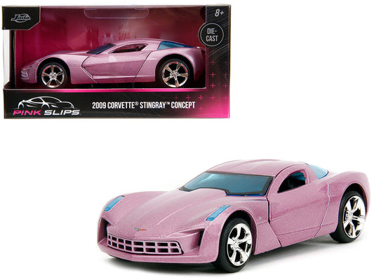 2009 Chevrolet Corvette Stingray Concept Pink Metallic with Blue Tinted Windows "Pink Slips" Series 1/32 Diecast Model Car by Jada LuxuryLifeWay Online Store