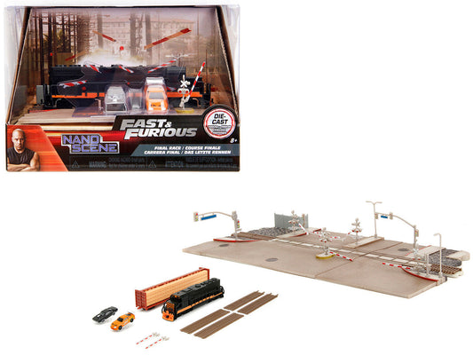 "Fast & Furious" Final Race Diorama with Toyota Supra Orange and Dodge Charger Black "Nano Scene" Series model by Jada LuxuryLifeWay Online Store