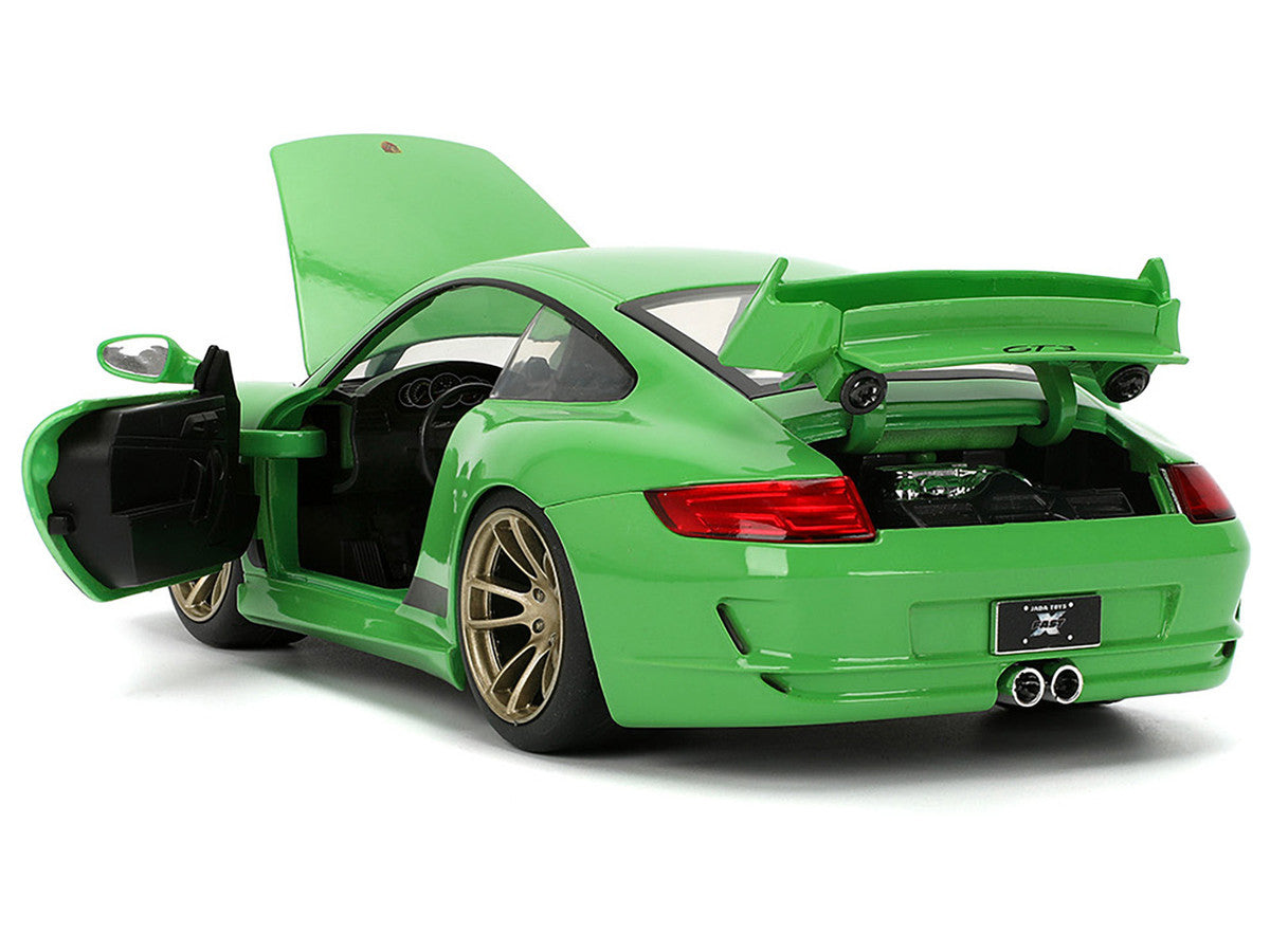 Porsche 911 GT3 (997) Green with Black Accents "Fast X" (2023) Movie "Fast & Furious" Series 1/24 Diecast Model Car by Jada LuxuryLifeWay Online Store