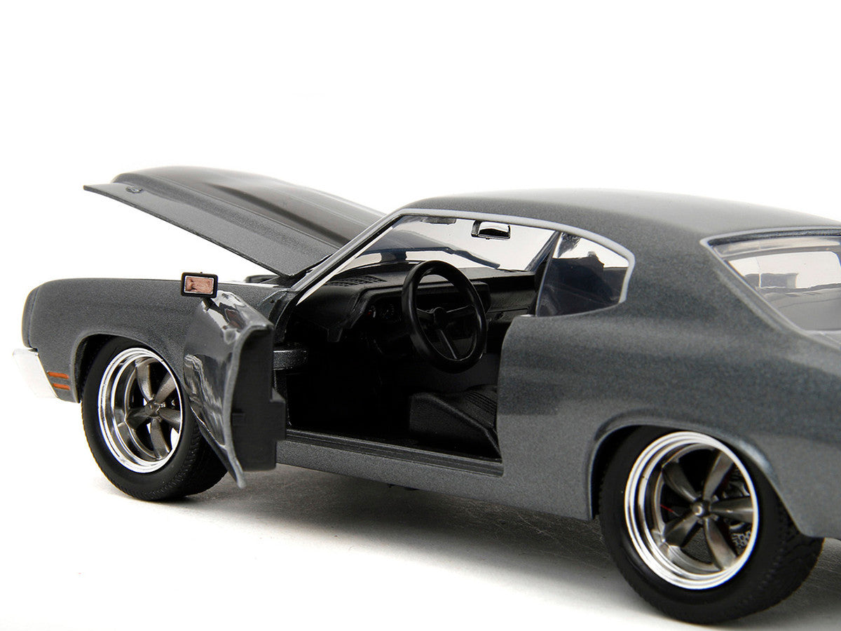 1970 Chevrolet Chevelle SS Gray Metallic with Black Stripes "Fast & Furious" (2009) Movie "Fast & Furious 25th Anniversary" Series 1/24 Diecast Model Car by Jada LuxuryLifeWay Online Store