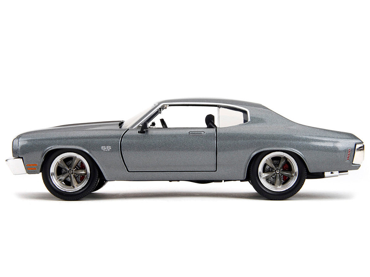 1970 Chevrolet Chevelle SS Gray Metallic with Black Stripes "Fast & Furious" (2009) Movie "Fast & Furious 25th Anniversary" Series 1/24 Diecast Model Car by Jada LuxuryLifeWay Online Store