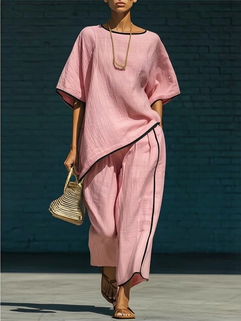 Casual Resort-Style Fashionable Loose Two-Piece Set For Women NorixaFashion.com