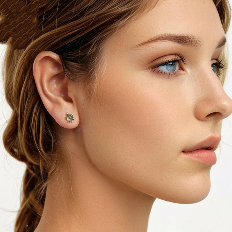S925 Sterling Silver Turtle Ear Stud And Ring LadyShow.Store