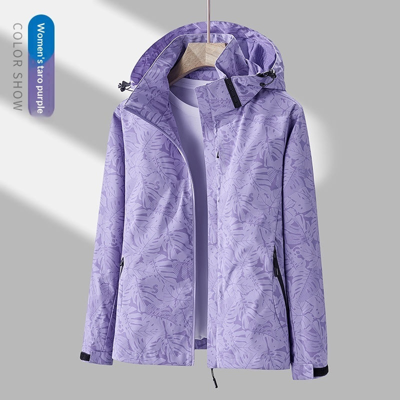 Women's Minimalist Printed Waterproof Outdoor Jacket LadyShow.Store