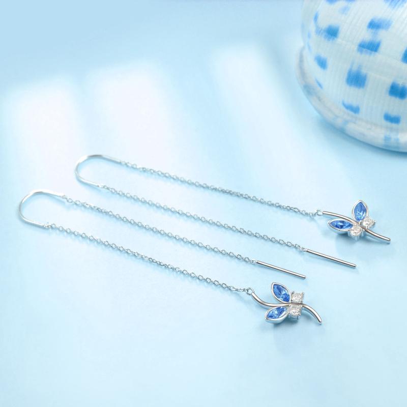 Butterfly with Simulated Crystal from Austria in White Gold Plated Sterling Silver LadyShow.Store