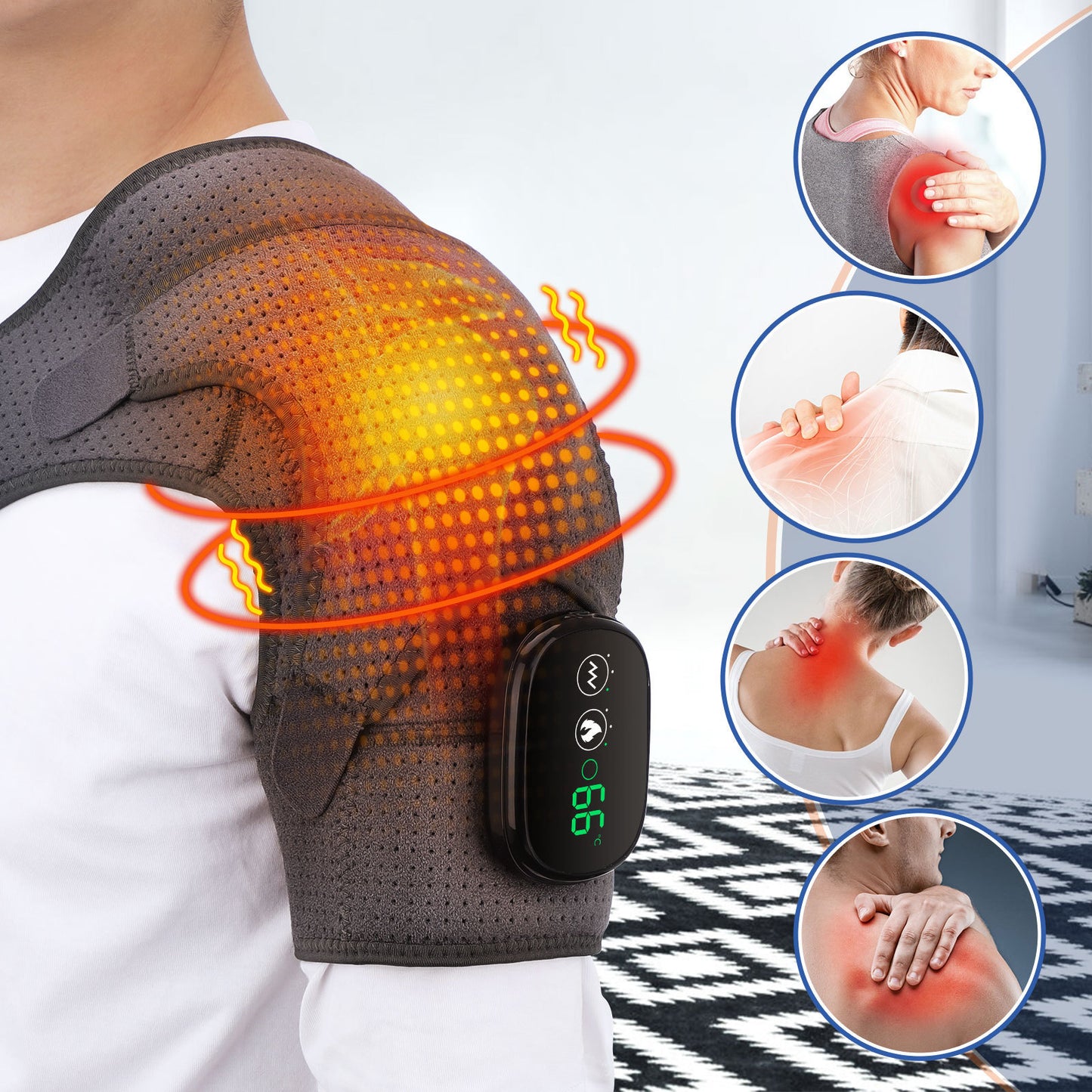 USB Rechargeable Convenient Electric Heating Shoulder Pad