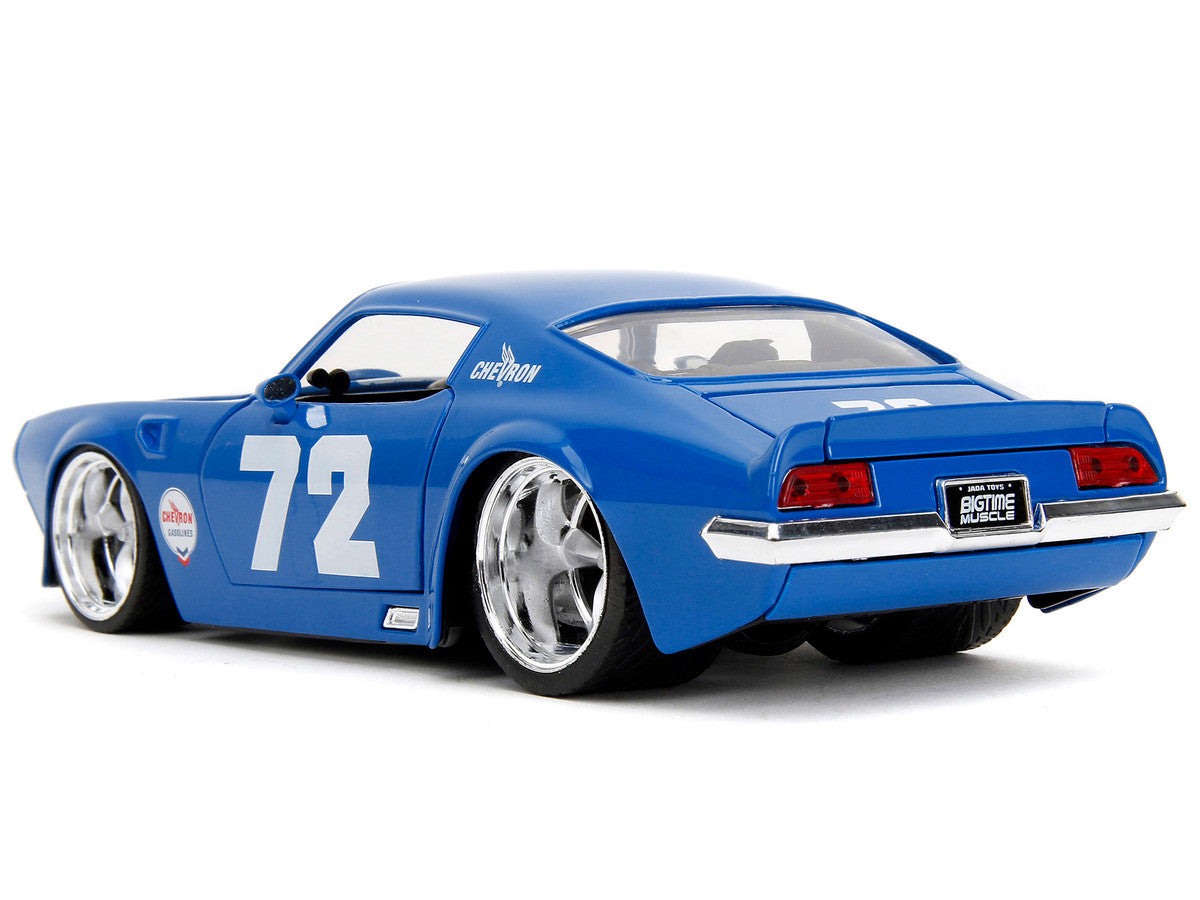1972 Pontiac Firebird #72 Blue with White Stripe "Chevron" "Bigtime Muscle" Series 1/24 Diecast Model Car by Jada LuxuryLifeWay Online Store