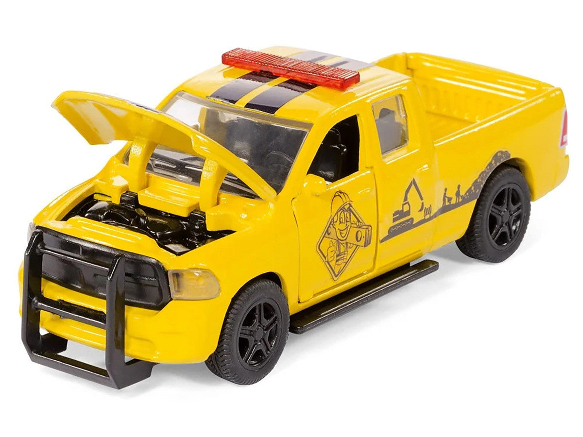 Ram 1500 Pickup Truck Yellow with Compressor Trailer and Worker Figure with Accessories Set 1/50 Diecast Models by Siku LuxuryLifeWay Online Store
