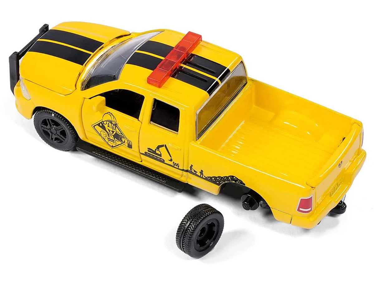 Ram 1500 Pickup Truck Yellow with Compressor Trailer and Worker Figure with Accessories Set 1/50 Diecast Models by Siku LuxuryLifeWay Online Store
