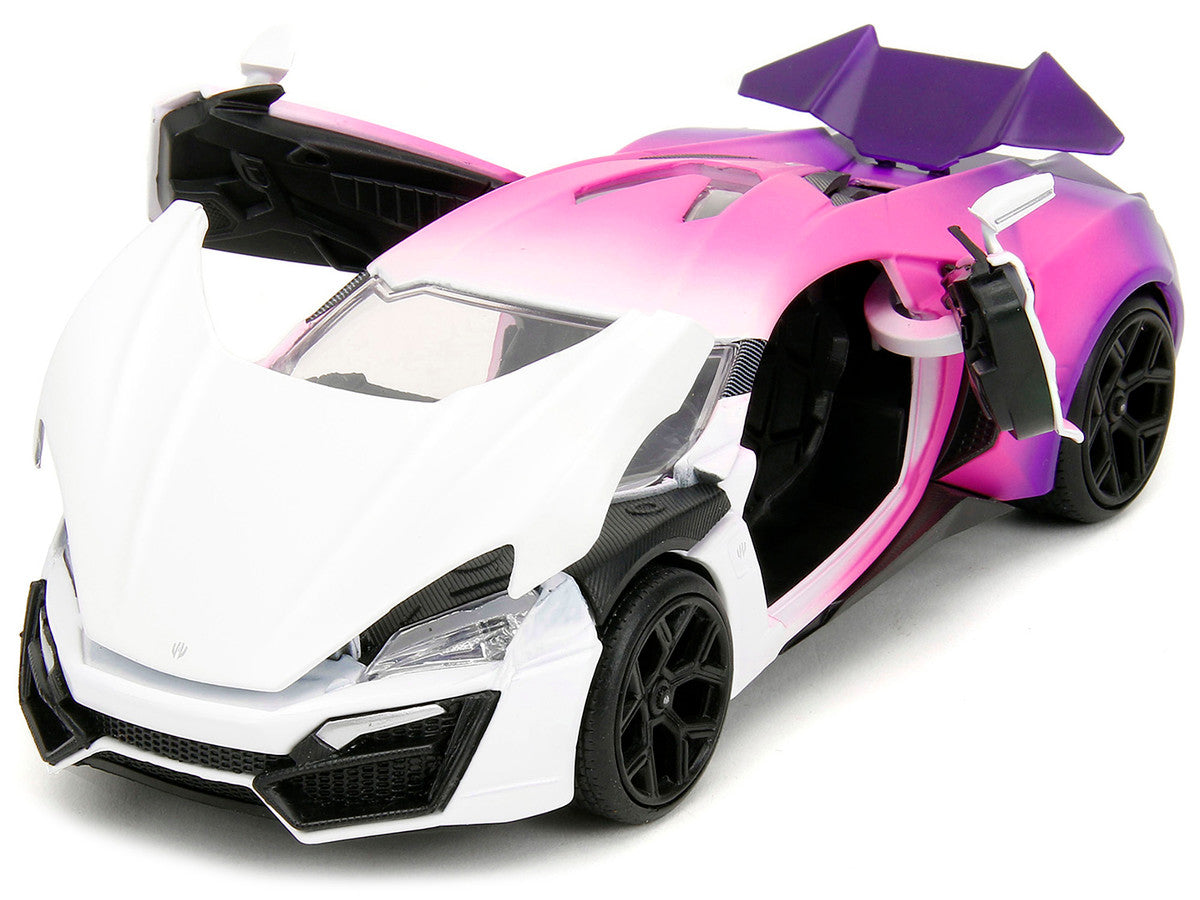 Lykan Hypersport White Pink and Purple Gradient "Pink Slips" Series 1/24 Diecast Model Car by Jada LuxuryLifeWay Online Store
