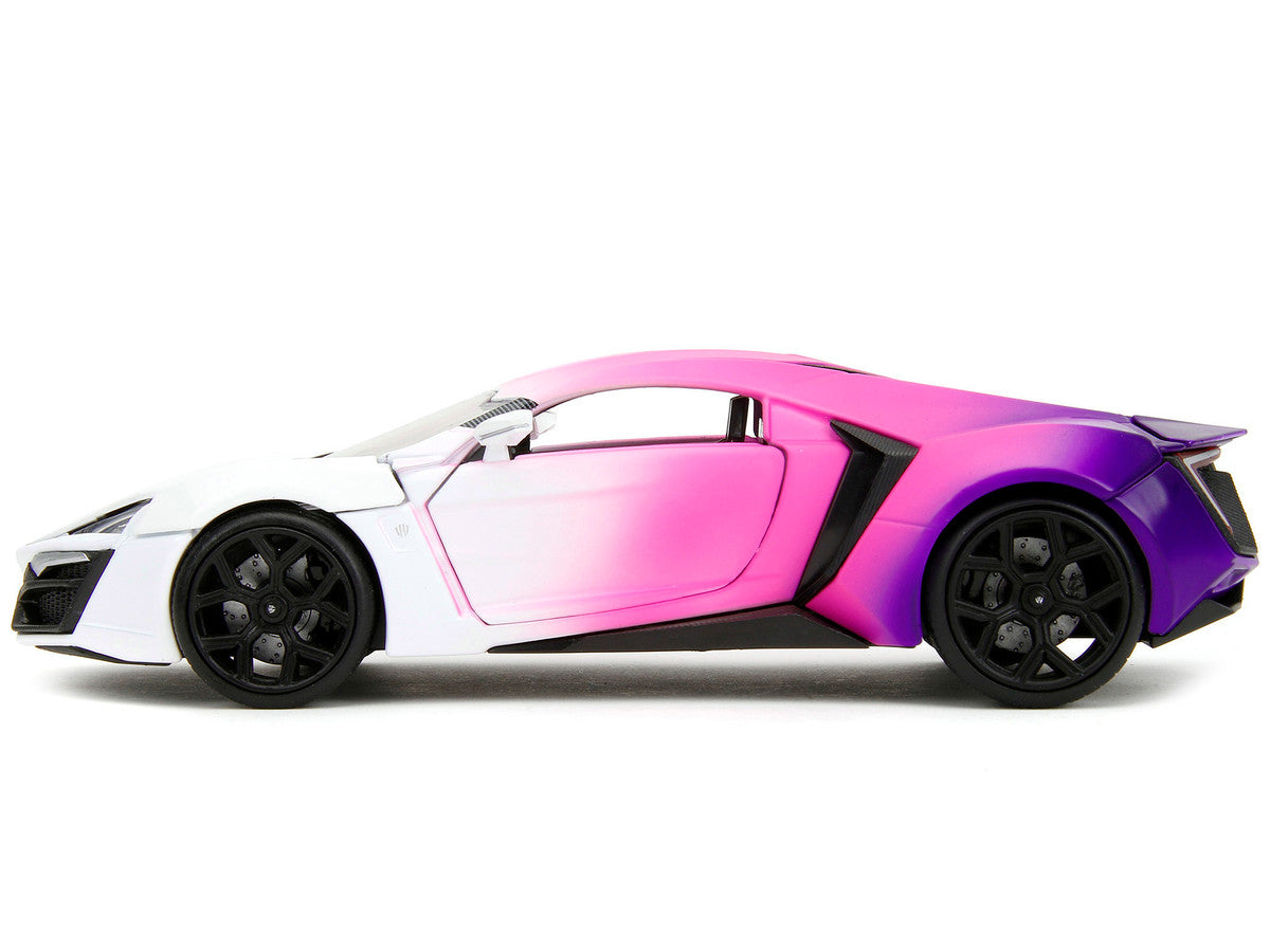 Lykan Hypersport White Pink and Purple Gradient "Pink Slips" Series 1/24 Diecast Model Car by Jada LuxuryLifeWay Online Store