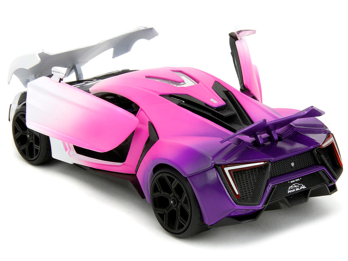 Lykan Hypersport White Pink and Purple Gradient "Pink Slips" Series 1/24 Diecast Model Car by Jada LuxuryLifeWay Online Store
