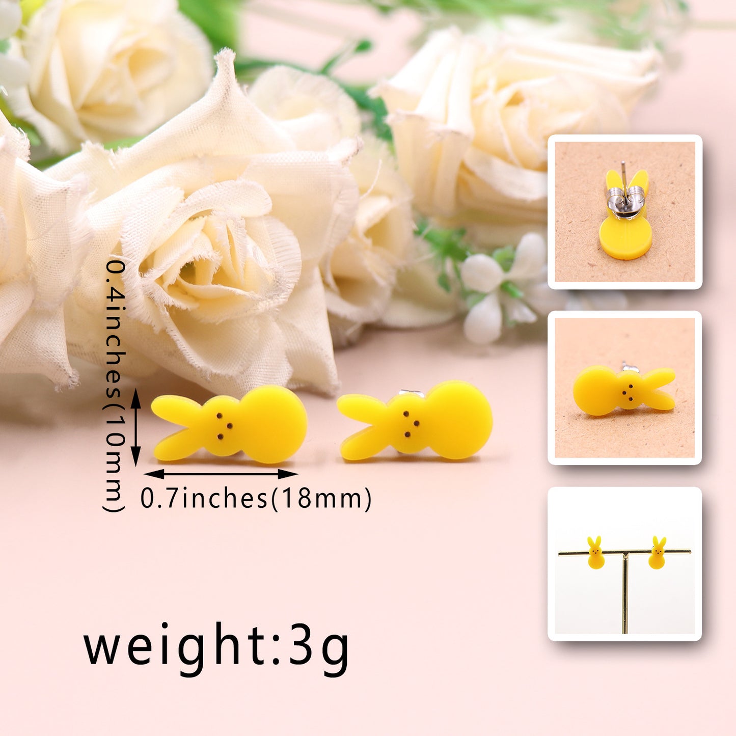 Women's Cute Fashion Rabbit Shape Easter Acrylic Earrings