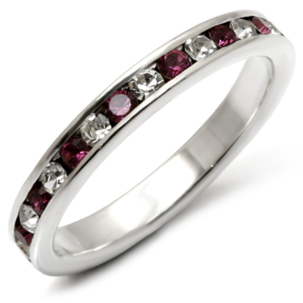 35126 - High-Polished 925 Sterling Silver Ring with Top Grade Crystal  in Amethyst LuxuryLifeWay Online Store
