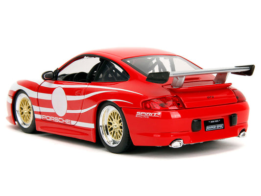 Porsche 911 GT3 (996) Red with White Graphics "Hyper-Spec" Series 1/24 Diecast Model Car by Jada LuxuryLifeWay Online Store