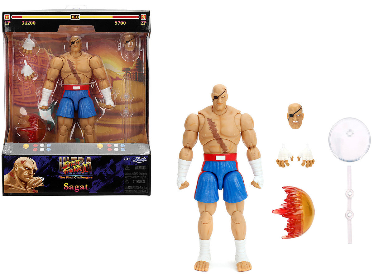 Sagat 7.5" Moveable Figure with Accessories and Alternate Head and Hands "Ultra Street Fighter II: The Final Challengers" (2017) Video Game Model by Jada LuxuryLifeWay Online Store