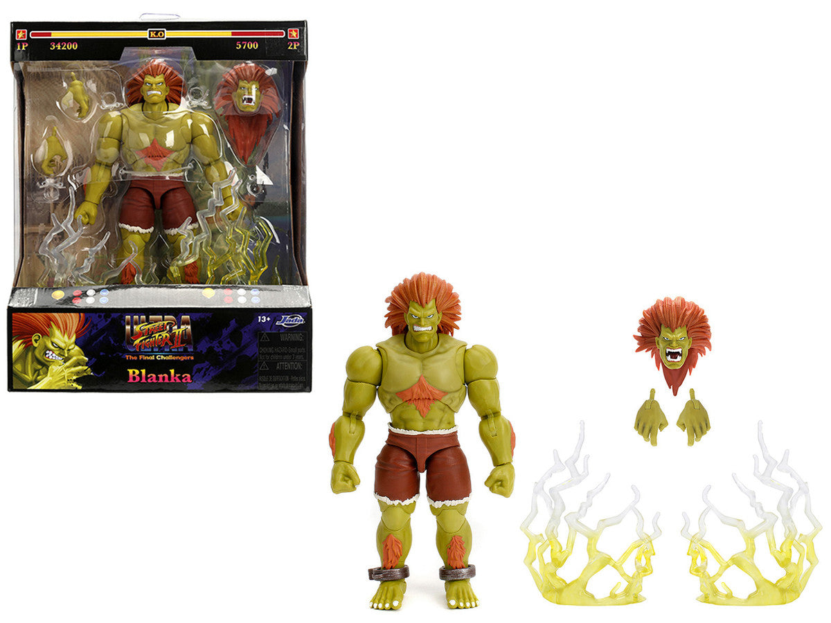 Blanka 7.5" Moveable Figure with Accessories and Alternate Head and Hands "Ultra Street Fighter II: The Final Challengers" (2017) Video Game Model by Jada LuxuryLifeWay Online Store
