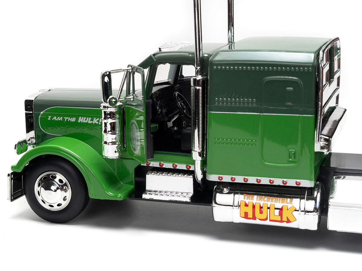 1992 Peterbilt 379 Truck Tractor Green Two-Tone and Purple "The Incredible Hulk" "Marvel Avengers" Series Diecast Model by Jada LuxuryLifeWay Online Store