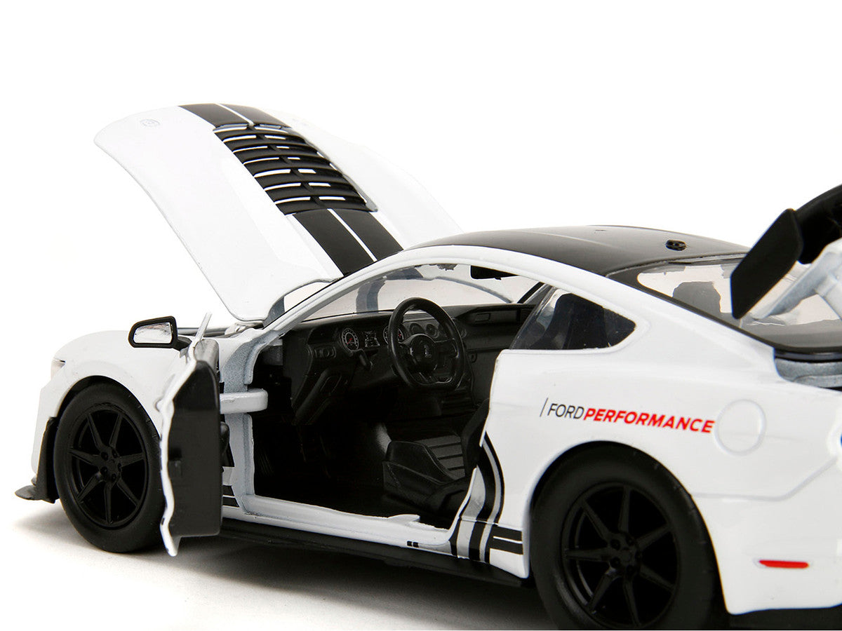 2020 Ford Mustang Shelby GT500 #65 White with Black Top and Stripes "Ford Performance" "Bigtime Muscle" Series 1/24 Diecast Model Car by Jada LuxuryLifeWay Online Store