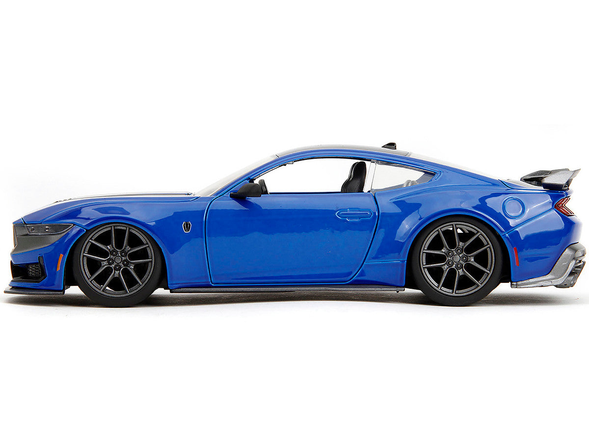 2024 Ford Mustang Dark Horse Blue Metallic with Black and Gray Stripes "Bigtime Muscle" Series 1/24 Diecast Model Car by Jada LuxuryLifeWay Online Store