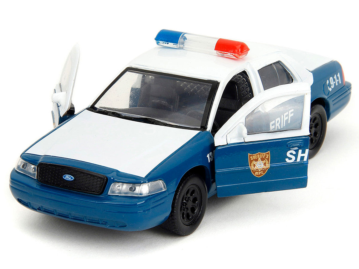 Rick Grimes' Ford Crown Victoria "Sheriff" Blue and White "The Walking Dead" (2010-2022) TV Series "Hollywood Rides" Series 1/32 Diecast Model Car by Jada LuxuryLifeWay Online Store