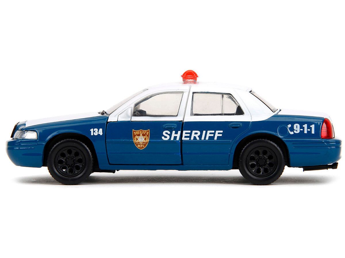 Rick Grimes' Ford Crown Victoria "Sheriff" Blue and White "The Walking Dead" (2010-2022) TV Series "Hollywood Rides" Series 1/32 Diecast Model Car by Jada LuxuryLifeWay Online Store