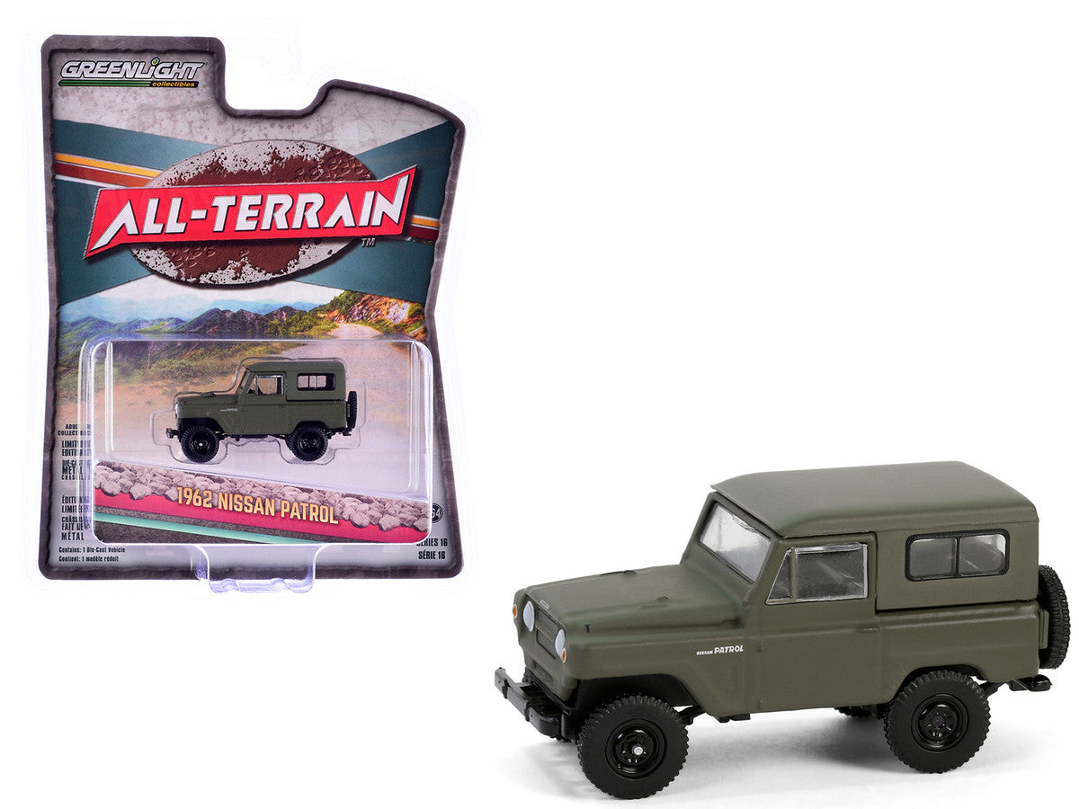 1962 Nissan Patrol Matt Olive Green "All Terrain" Series 16 1/64 Diecast Model Car by Greenlight LuxuryLifeWay Online Store