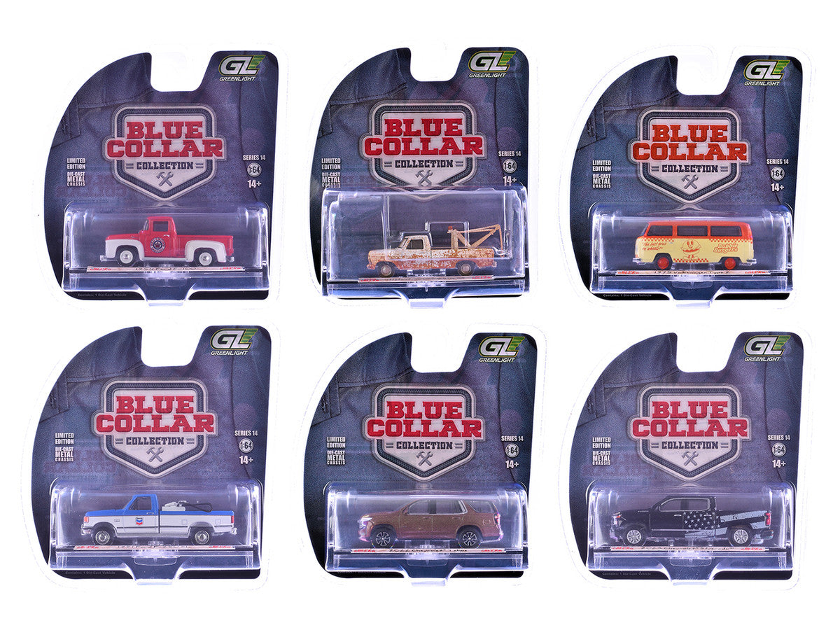 "Blue Collar Collection" Series 14 Set of 6 pieces 1/64 Diecast Model Cars by Greenlight LuxuryLifeWay Online Store