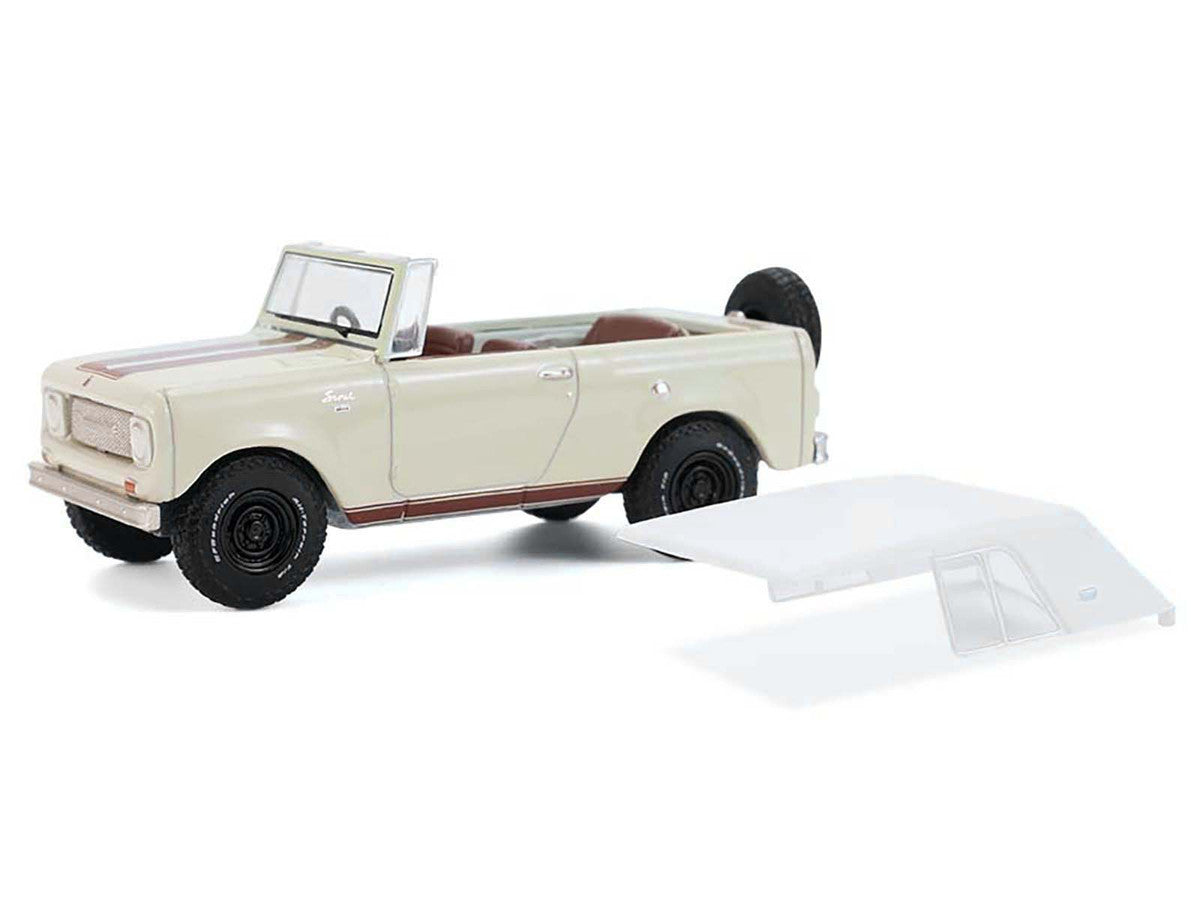 1967 International Scout 800 Sportop Cream with Brown Stripes and White Top "All Terrain" Series 17 1/64 Diecast Model Car by Greenlight LuxuryLifeWay Online Store