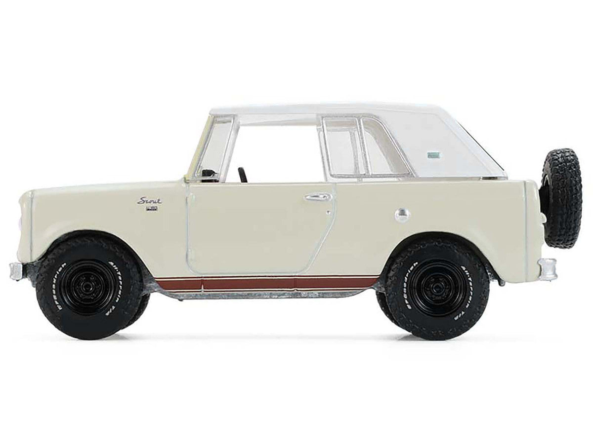 1967 International Scout 800 Sportop Cream with Brown Stripes and White Top "All Terrain" Series 17 1/64 Diecast Model Car by Greenlight LuxuryLifeWay Online Store
