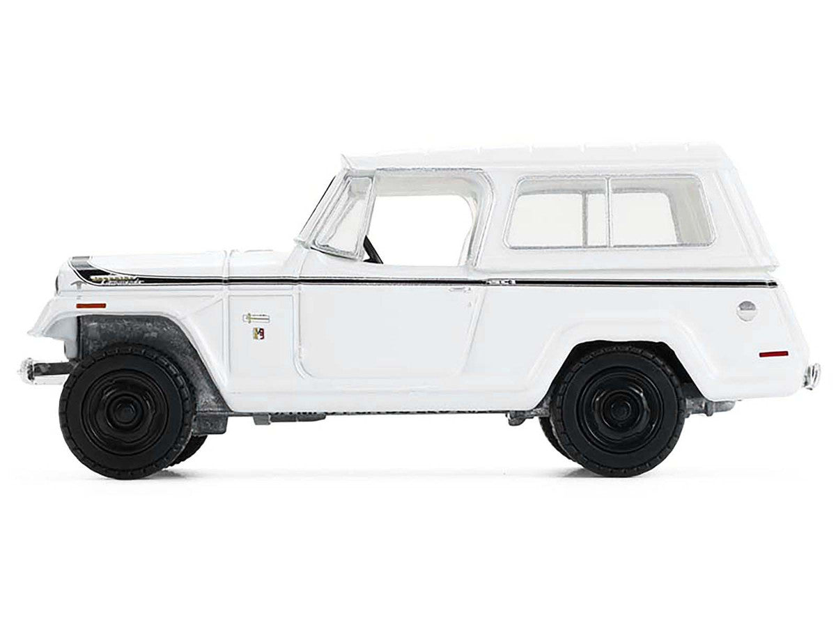 1971 Jeep Jeepster Commando White with Black Stripes "All Terrain" Series 17 1/64 Diecast Model Car by Greenlight LuxuryLifeWay Online Store