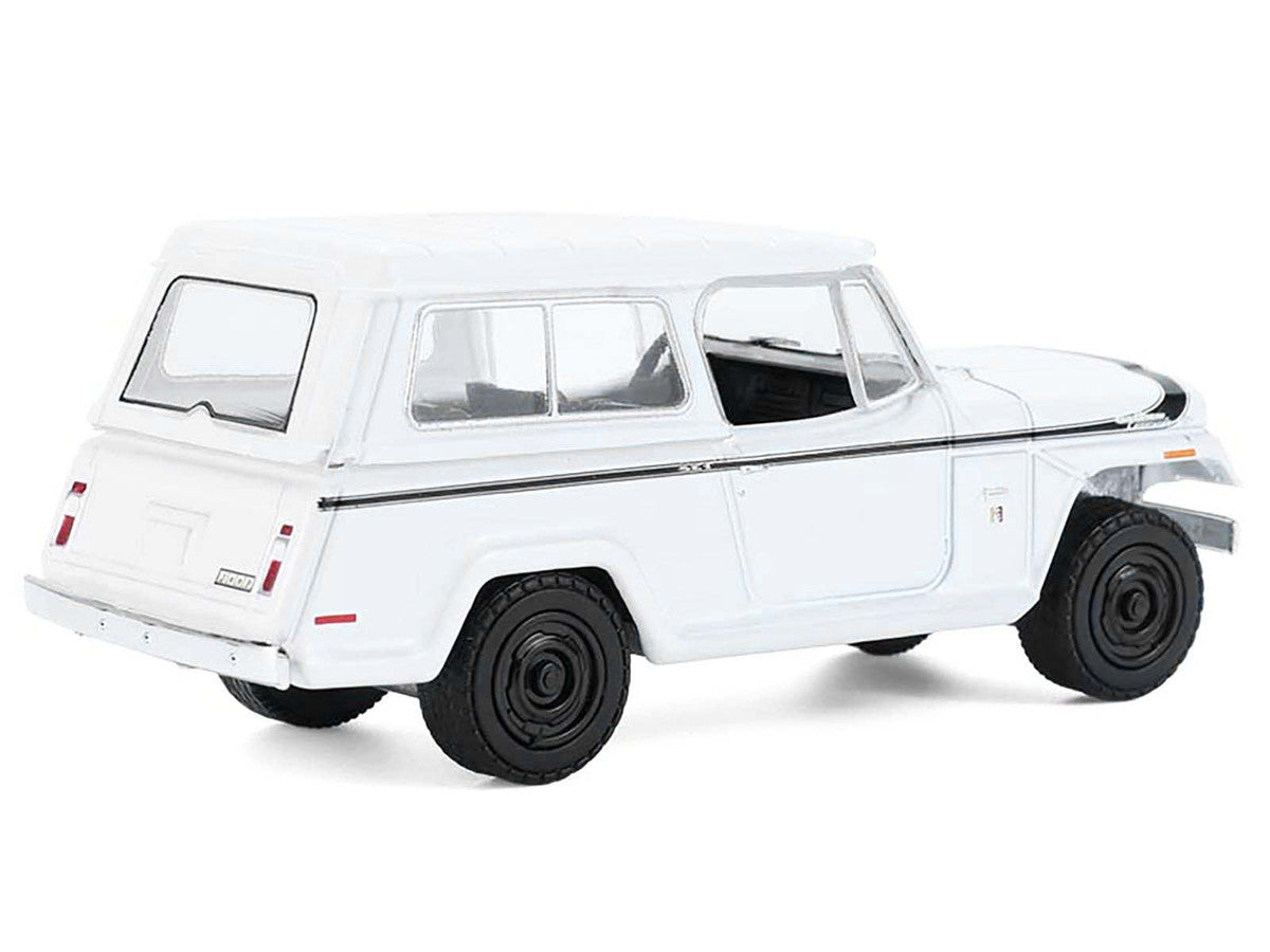 1971 Jeep Jeepster Commando White with Black Stripes "All Terrain" Series 17 1/64 Diecast Model Car by Greenlight LuxuryLifeWay Online Store