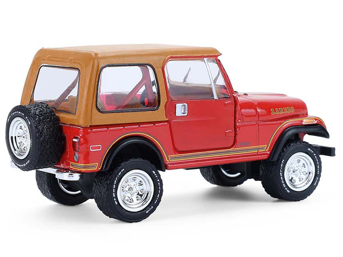 1980 Jeep CJ-7 Laredo Red with Tan Top "All Terrain" Series 17 1/64 Diecast Model Car by Greenlight LuxuryLifeWay Online Store