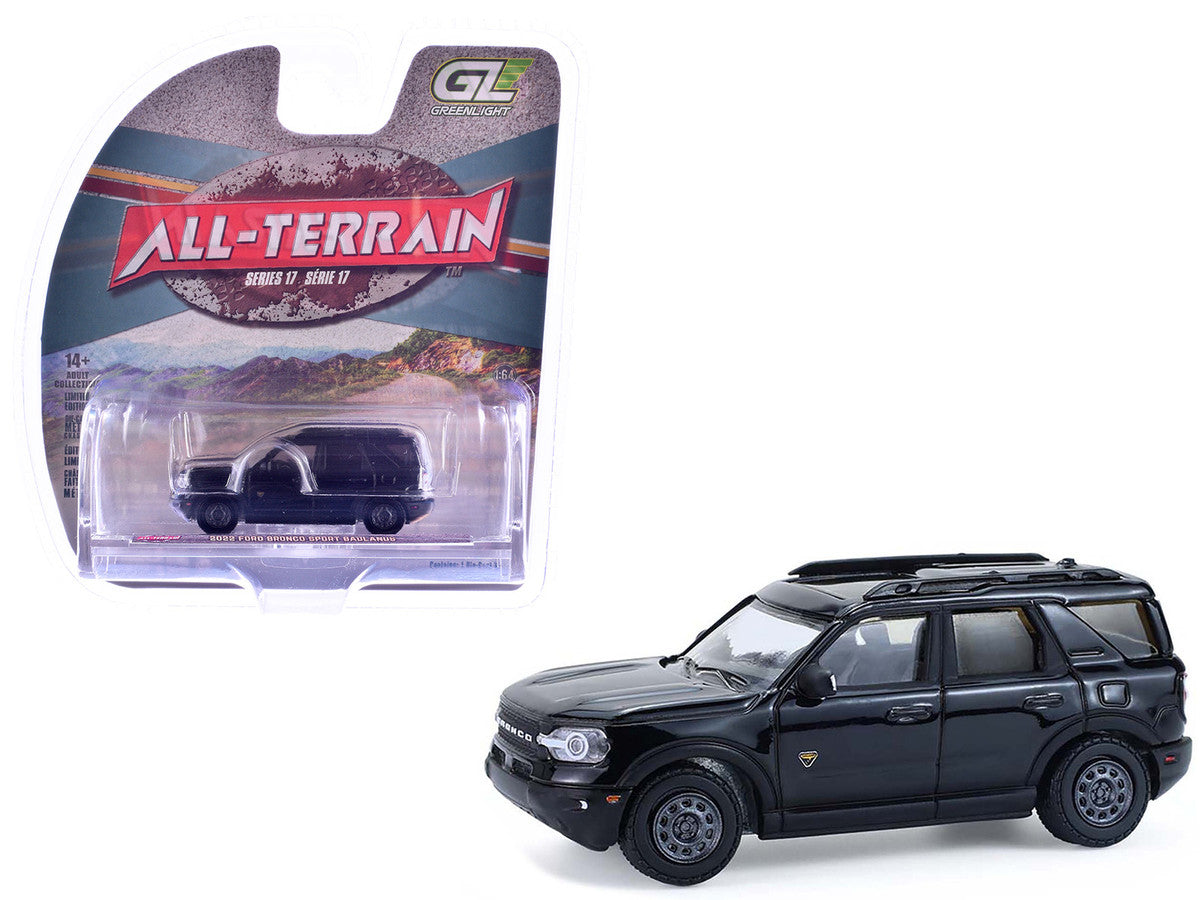 2022 Ford Bronco Sport Badlands Black "All Terrain" Series 17 1/64 Diecast Model Car by Greenlight LuxuryLifeWay Online Store