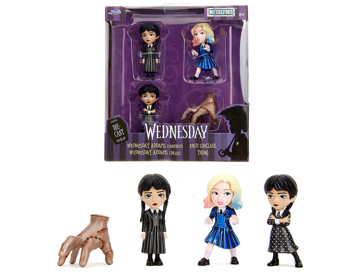 Set of 4 Diecast Figures "Wednesday" (2022-Current) TV Series "Metalfigs" Series Diecast Models by Jada LuxuryLifeWay Online Store