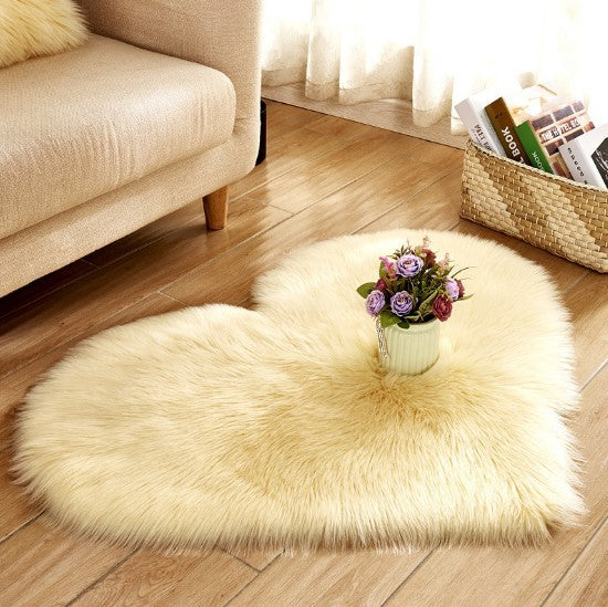 Plush Heart Shaped Carpet PearlNestDecor.com