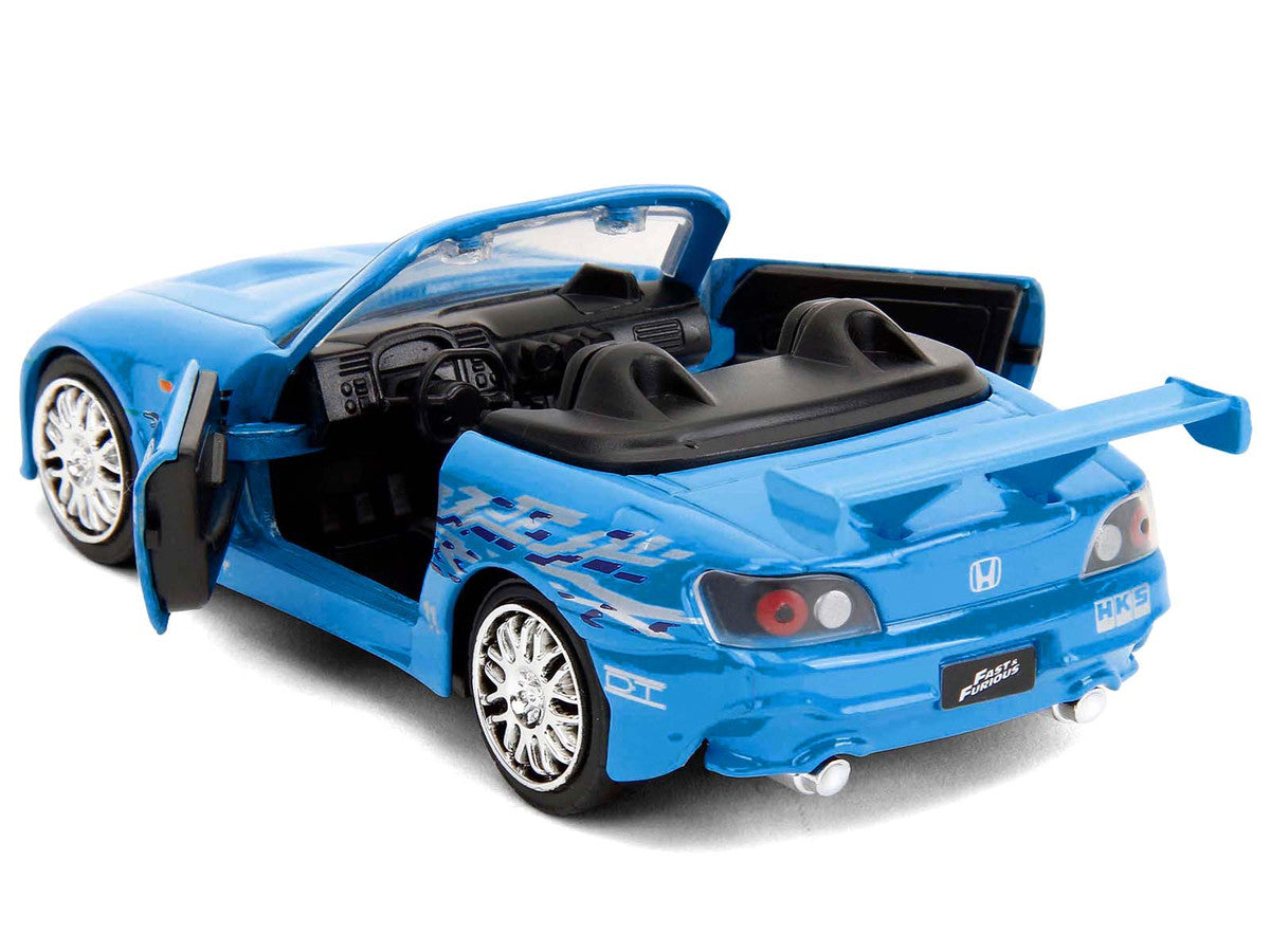 2001 Honda S2000 Convertible Blue with Graphics "Fast & Furious Remix - 25th Anniversary" Series  1/32 Diecast Model Car by Jada LuxuryLifeWay Online Store