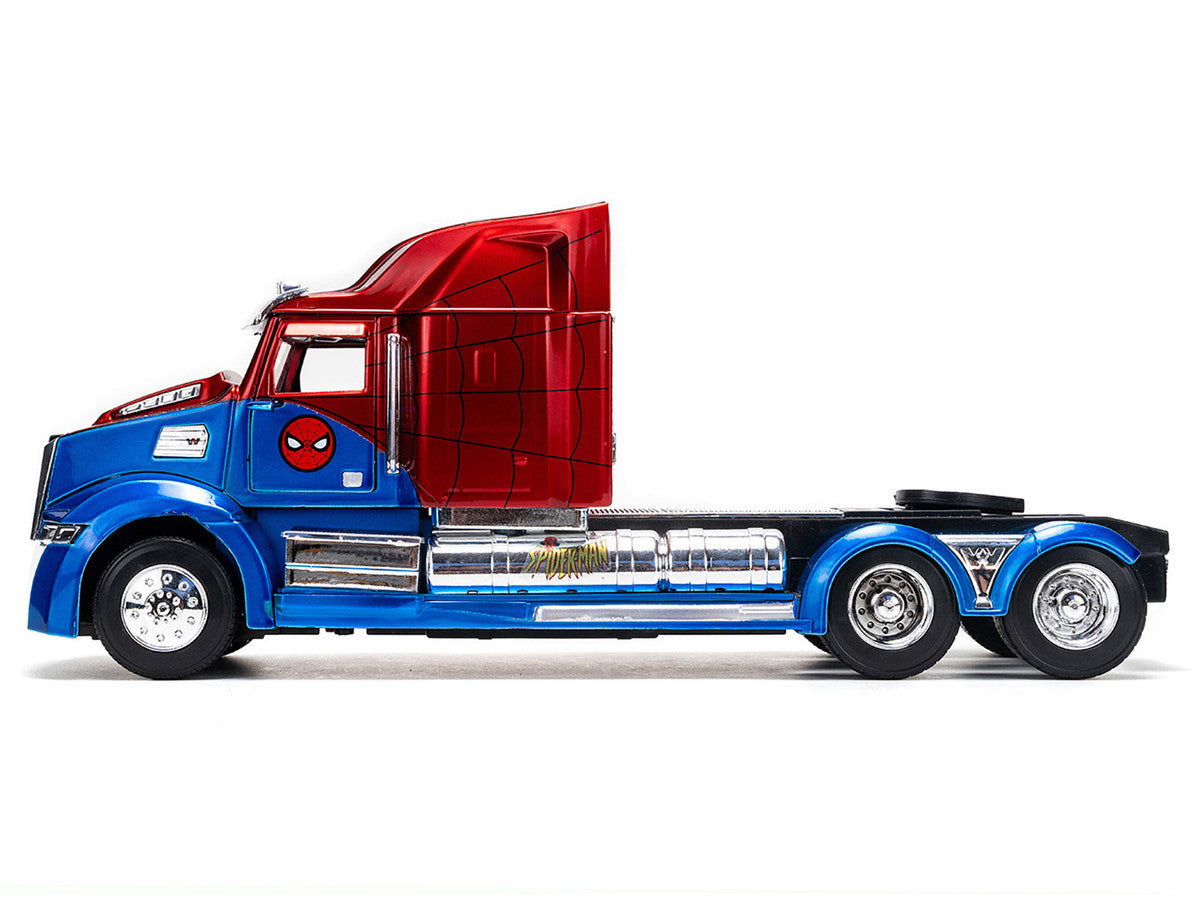 Western Star 57X Truck Tractor "Spider-Man" Blue and Red Metallic "Hollywood Rides" Series 1/24 Diecast Model by Jada LuxuryLifeWay Online Store