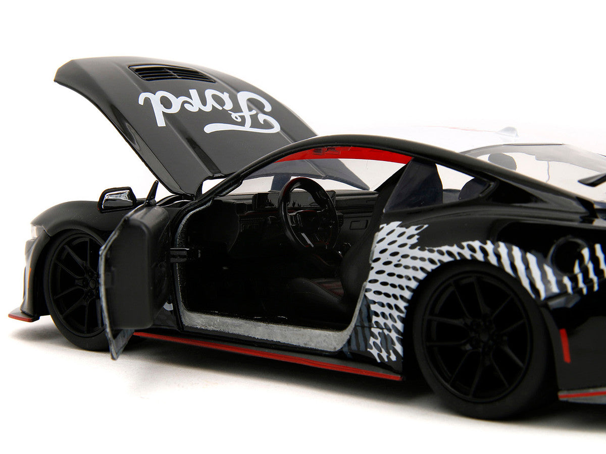 2024 Ford Mustang Dark Horse Black with White Top and "Mustang Horse Graphics" "Bigtime Muscle" Series 1/24 Diecast Model Car by Jada LuxuryLifeWay Online Store