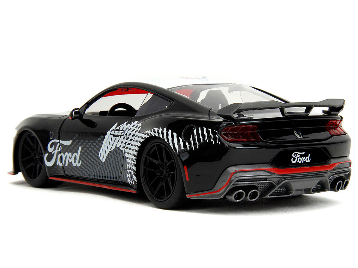 2024 Ford Mustang Dark Horse Black with White Top and "Mustang Horse Graphics" "Bigtime Muscle" Series 1/24 Diecast Model Car by Jada LuxuryLifeWay Online Store