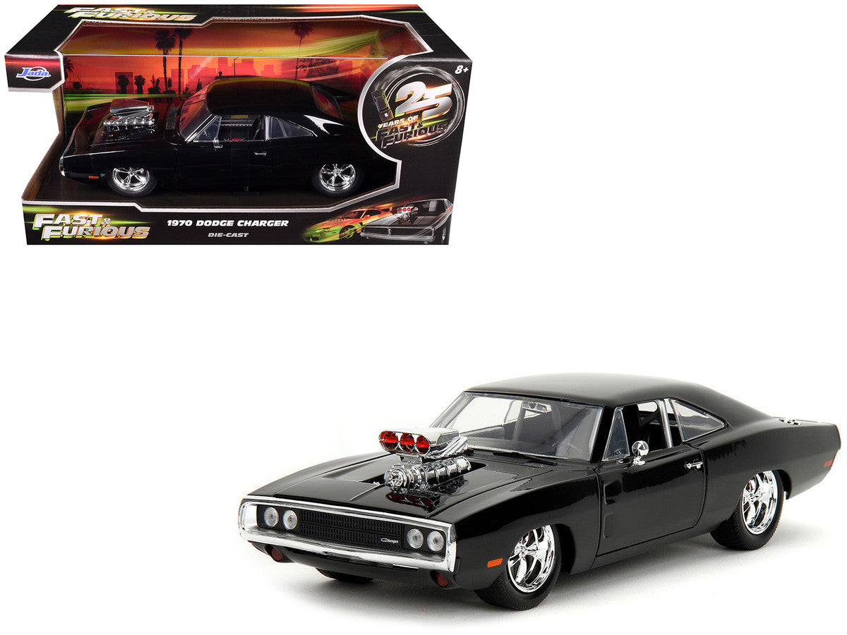 1970 Dodge Charger Black with Race Interior "The Fast and the Furious" (2001) Movie "25 Years of Fast & Furious" Series 1/24 Diecast Model Car by Jada LuxuryLifeWay Online Store