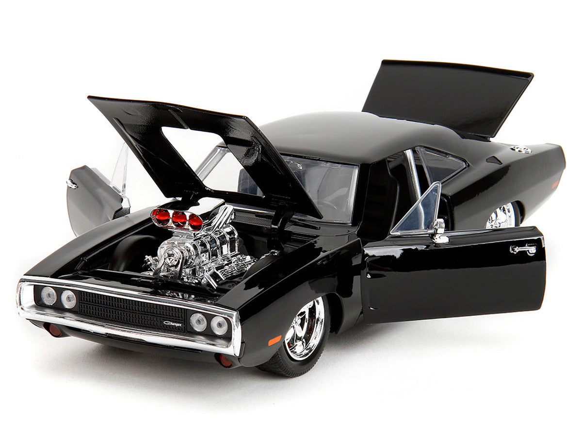 1970 Dodge Charger Black with Race Interior "The Fast and the Furious" (2001) Movie "25 Years of Fast & Furious" Series 1/24 Diecast Model Car by Jada LuxuryLifeWay Online Store