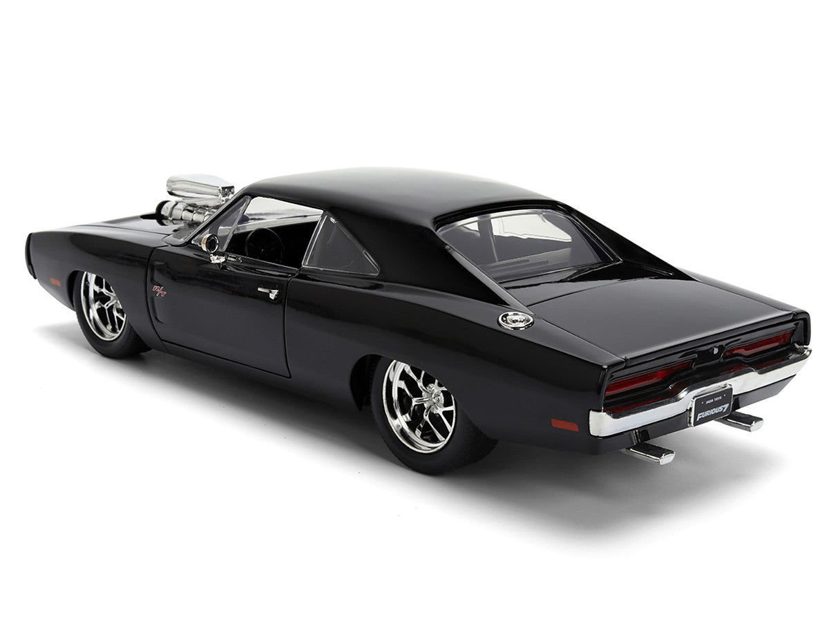 1970 Dodge Charger R/T Black "Furious 7" (2015) Movie "Fast & Furious" Series 1/24 Diecast Model Car by Jada LuxuryLifeWay Online Store