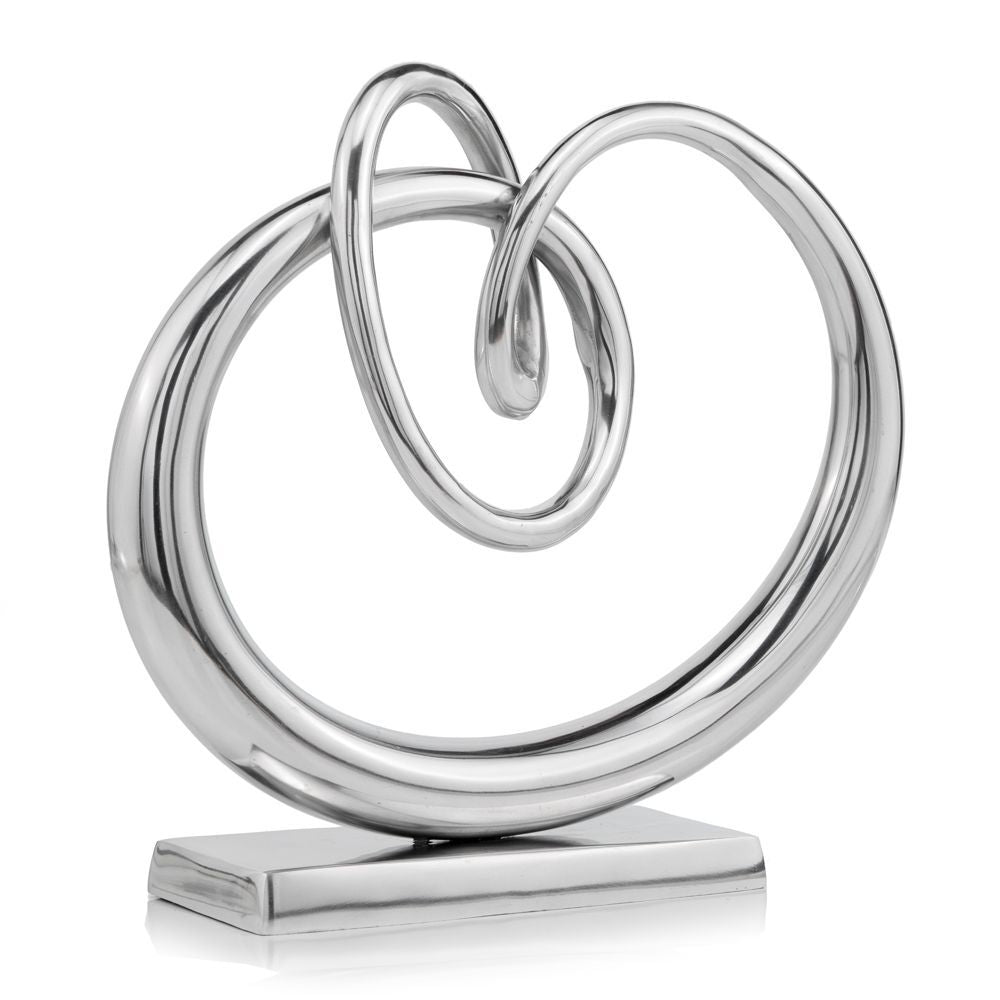 17" Silver Buffed Aluminum Tabletop Sculpture LuxuryLifeWay Online Store