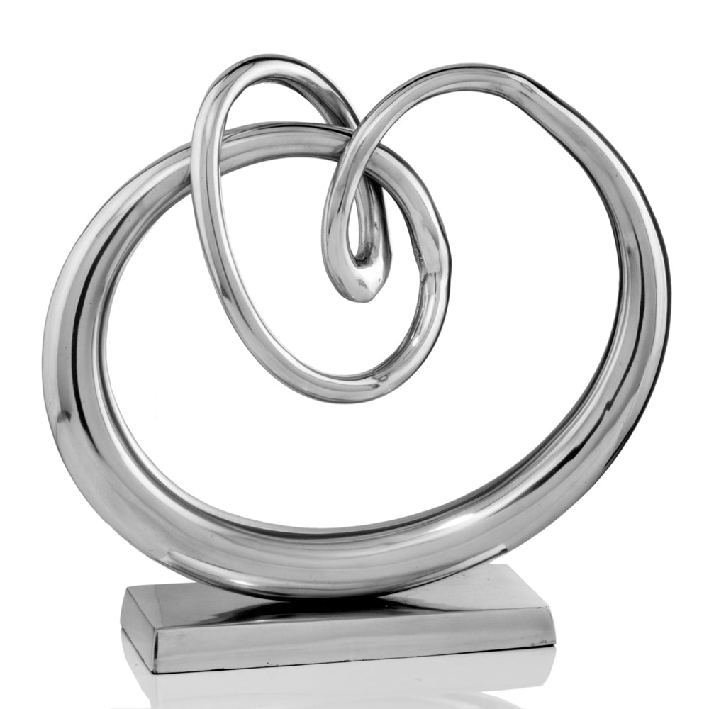 17" Silver Buffed Aluminum Tabletop Sculpture LuxuryLifeWay Online Store