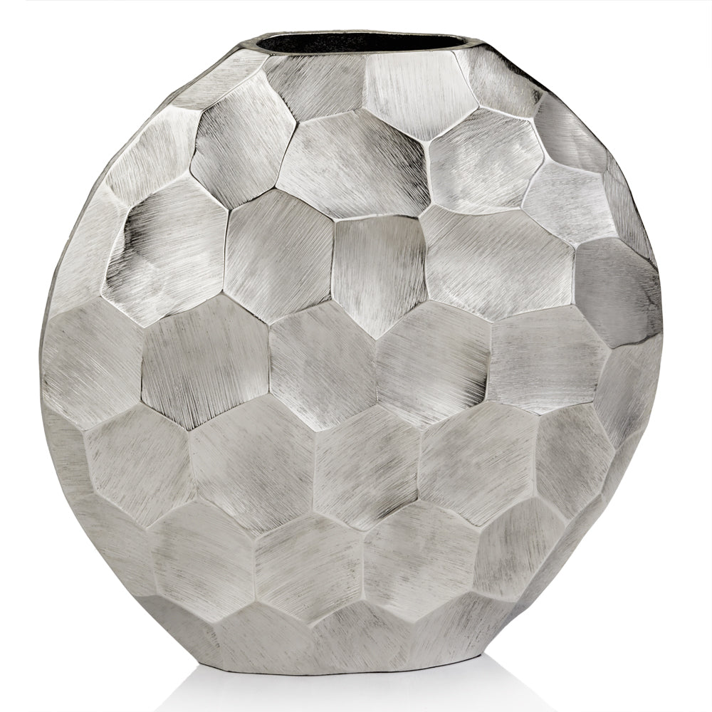 12" Silver Aluminum Cylinder Table Vase LuxuryLifeWay Online Store