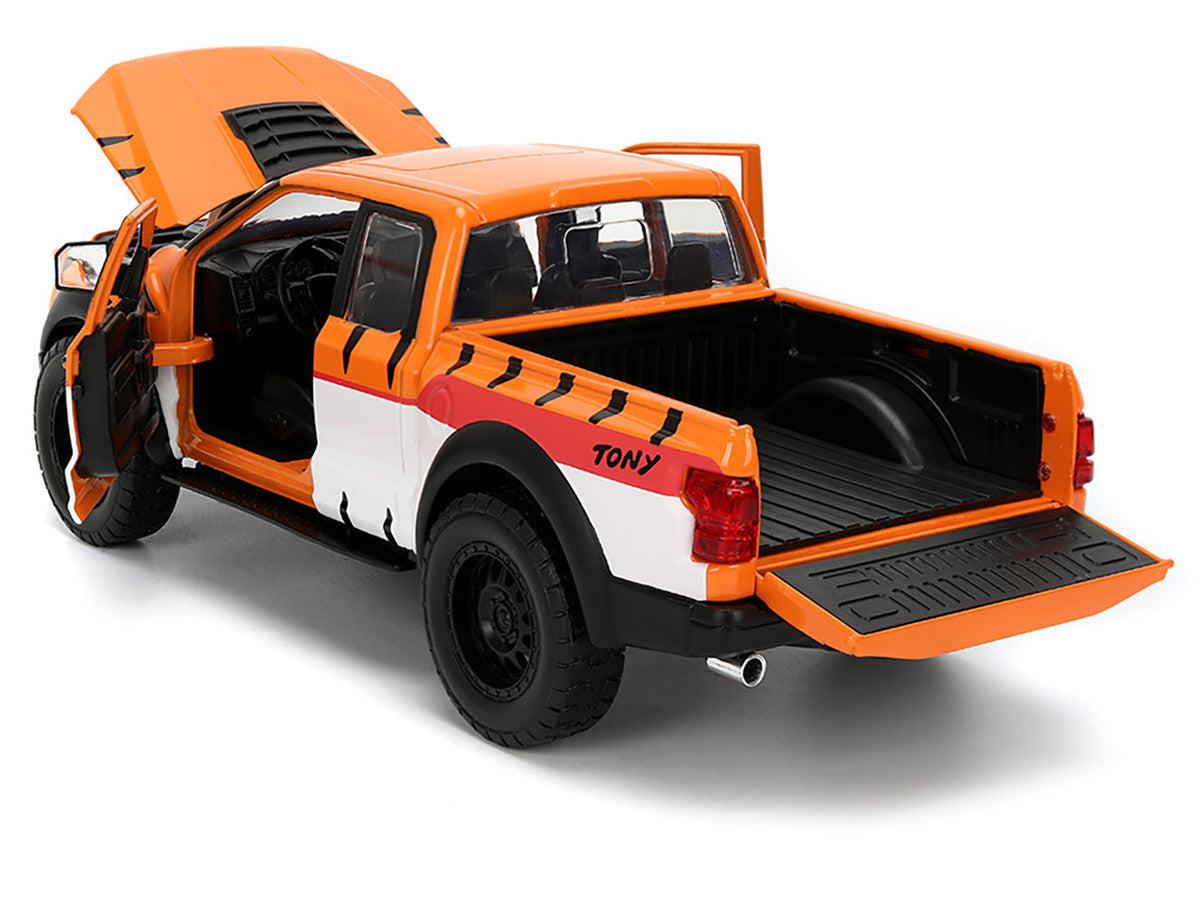 2017 Ford F-150 Raptor Pickup Truck "Frosted Flakes" Orange with Graphics and Tony the Tiger Diecast Figure "Hollywood Rides" Series 1/24 Diecast Model Car by Jada LuxuryLifeWay Online Store